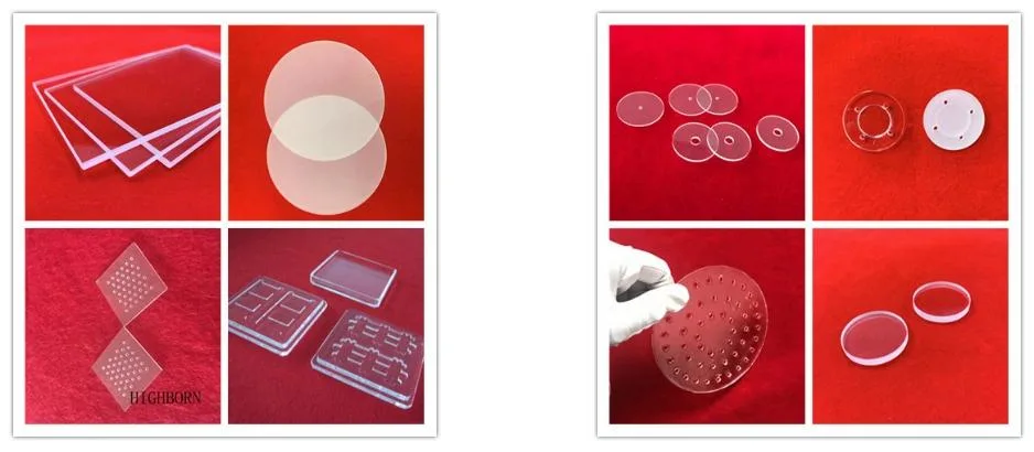 Heat Resistant Transparent Silica Glass Optical Window Disc