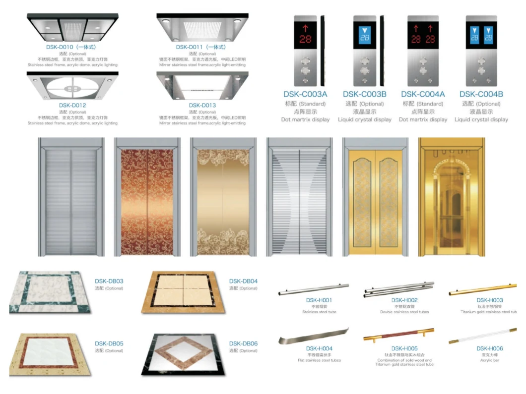 Desenk Elevator Square Glass Cabin Panoramic Elevator with Vvvf Control