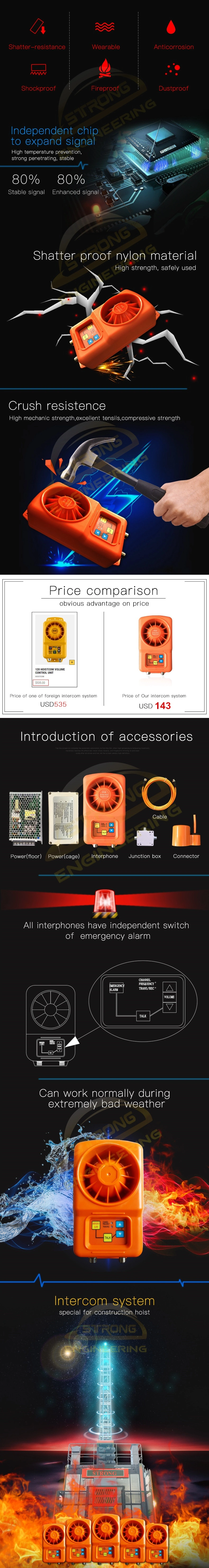 Mckee Compatible Multi Construction Elevator Bell / Video Intercom System