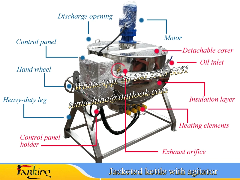 Jacketed Cooking Klettle with Ce Certificate 500L Jacketed Kettle