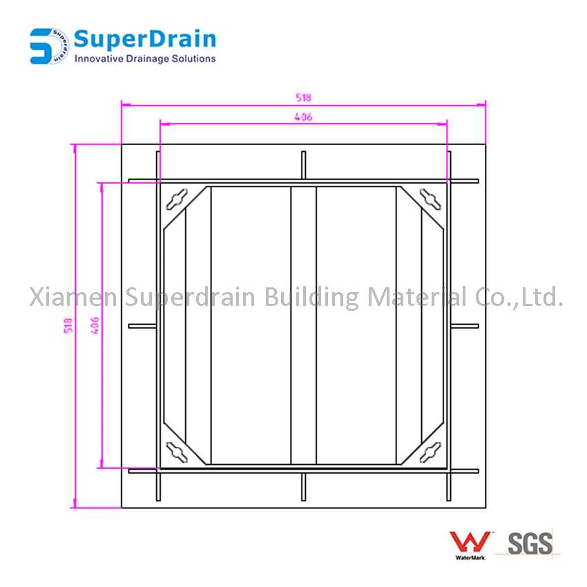 Stainless Steel FRP Fiberglass Manhole Cover with Clean Slot Hole