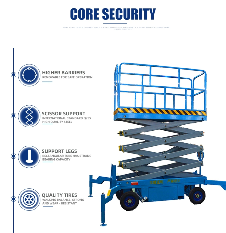 1000kg 10m Mobile Hydraulic Lifter Vertical Lift Aerial Platform