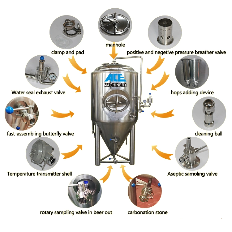 Professional Fermenting Equipment with Conical Fermentation Tank in Beer Fermenter Fermentation Kettle