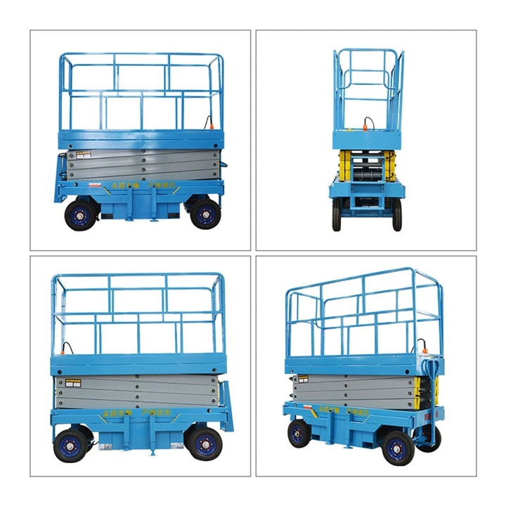 Qiyun Chinese Manufacturer Mobile Electric Scissor Lift Manually Move Lifter Aerial Work Platform