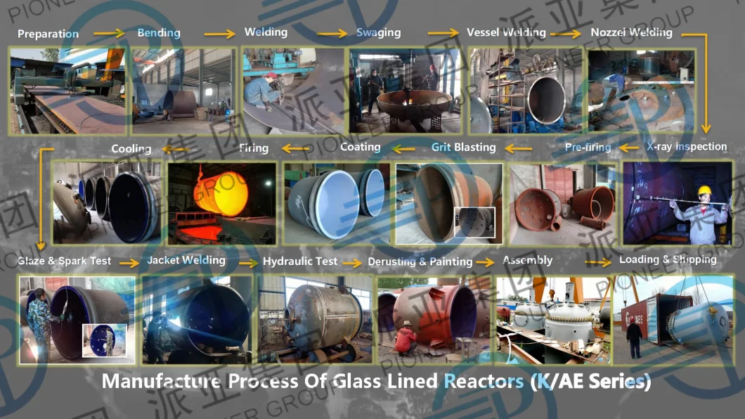 Ae2000L GMP Standard Jacketed Flange Type Glass Lined Reactor