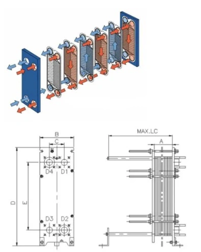 Gasket Plate Heat Exchanger HVAC Marine Heat Exchanger Gasket Plate