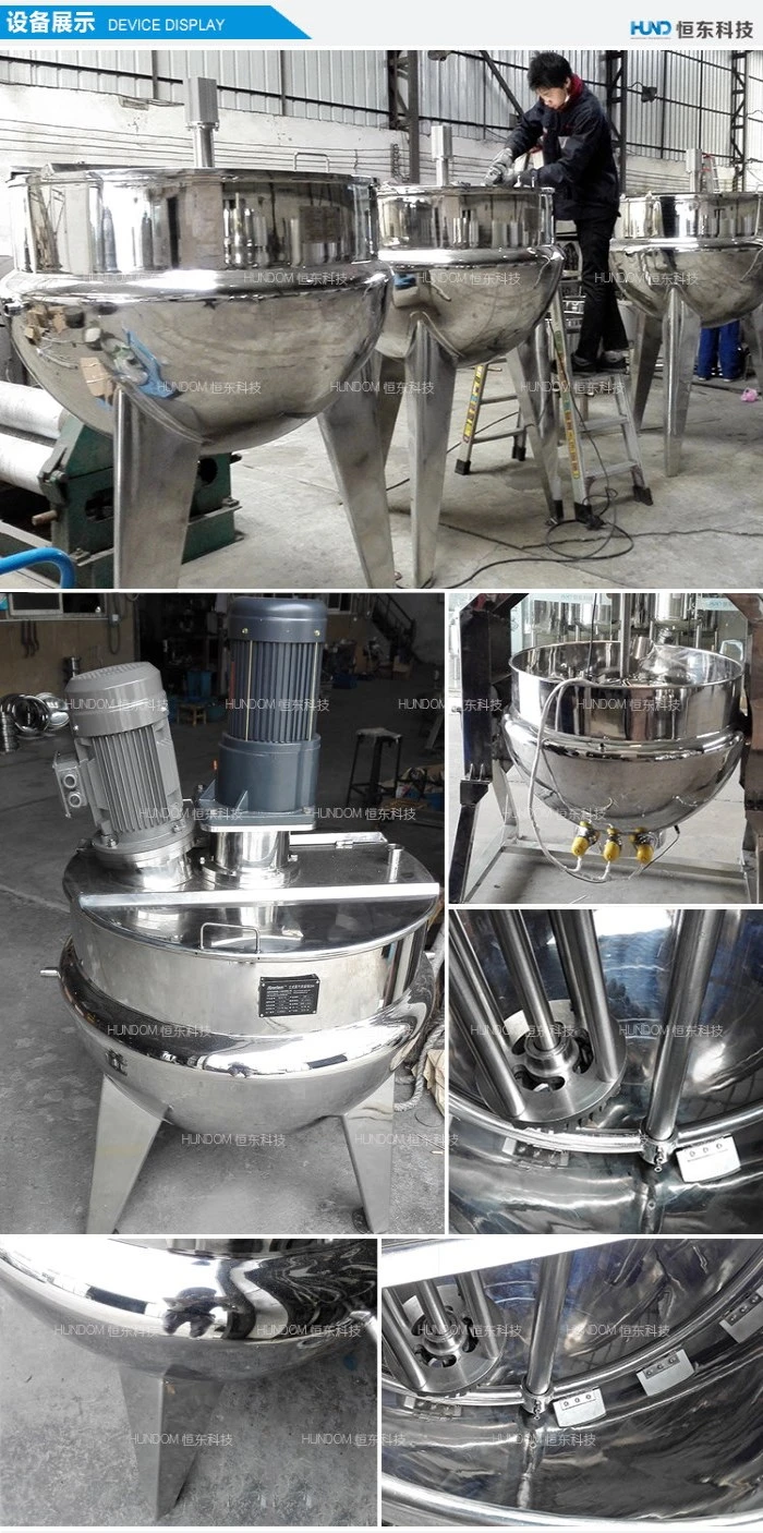 Stainless Steel Vertical Food Date Jam Cooking Mixer Kettle with Homogenizer High Shear Mixer and Agitator