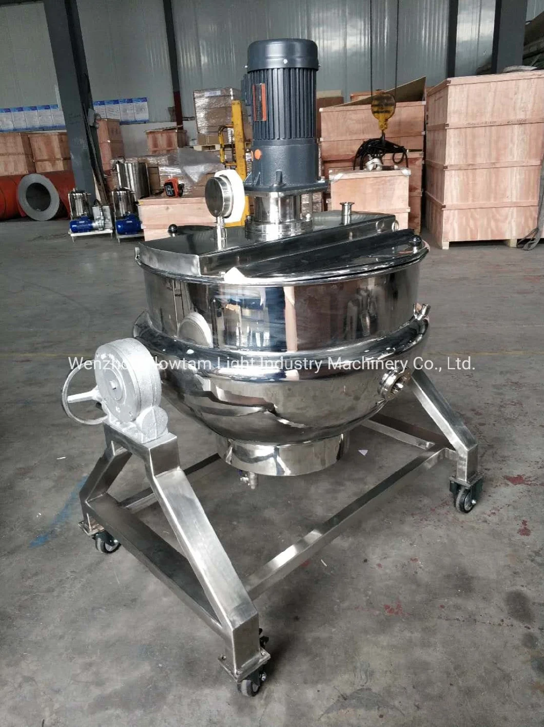 High Standard Double Jacketed Stainless Steel Tilting Electric Heating Cooking Kettle