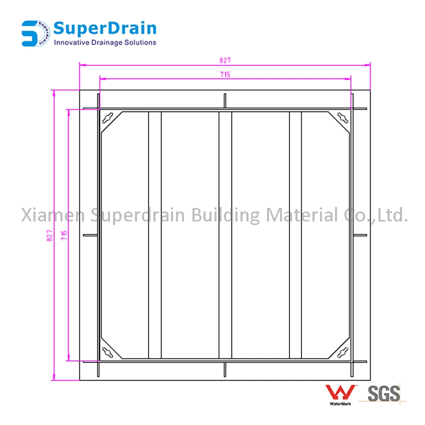 Stainless Steel FRP Fiberglass Manhole Cover with Clean Slot Hole