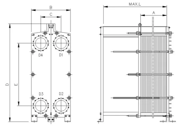 Yojo Phe M30/B350b Gasket Plate Heat Exchanger HVAC Marine Heat Exchanger Gasket Plate