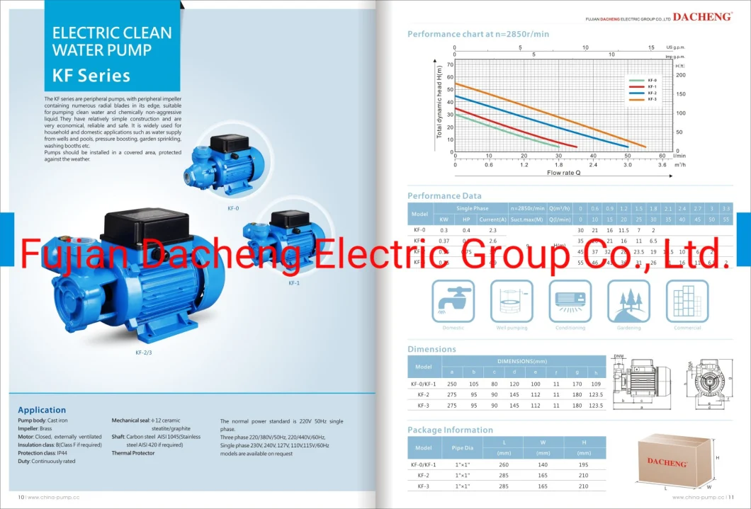 Kf Series Peripheral Pump Clean Water Pump Self-Priming Pump Kf-0 Kf-1