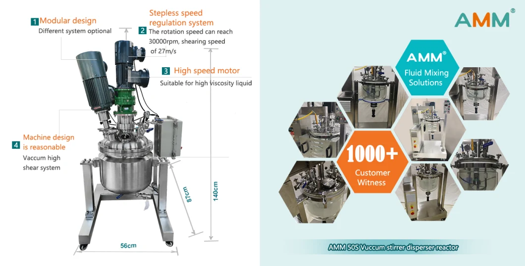 Mixing Lab Ultrasonic Vacuum Homogenizer Emulsifier Process Mixing Reactor