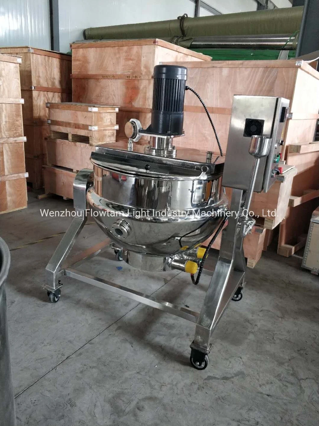 High Standard Double Jacketed Stainless Steel Tilting Electric Heating Cooking Kettle