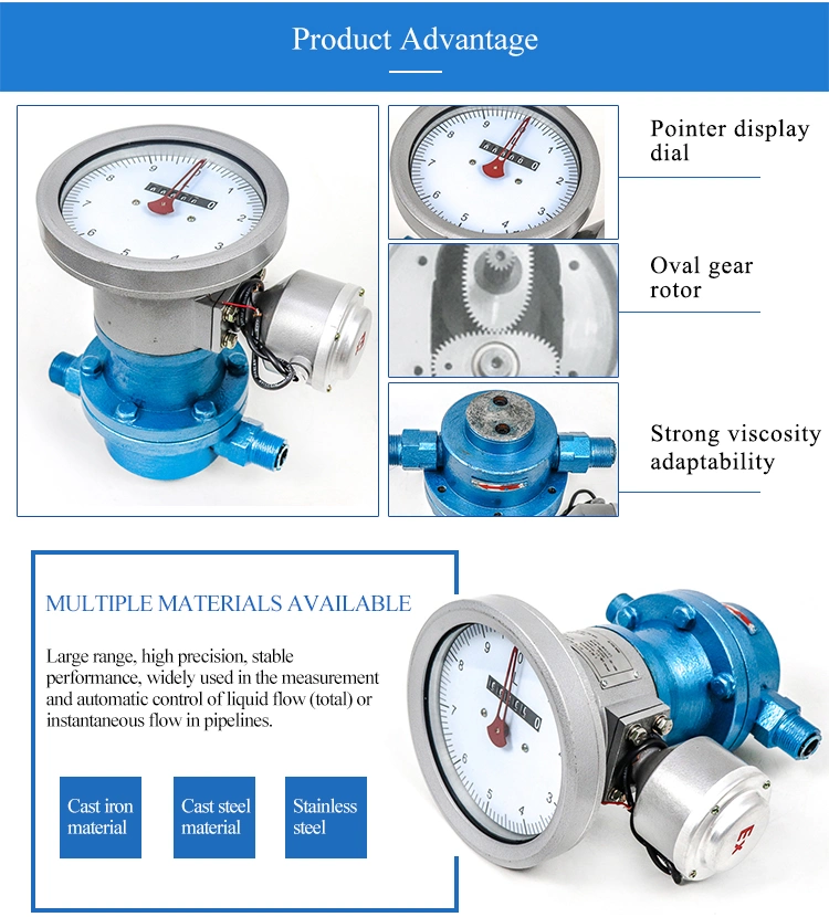 Oval Gear Flow Meter Oil Stainless Steel Oval Gear Flow Meter for Oil Fuel Diesel