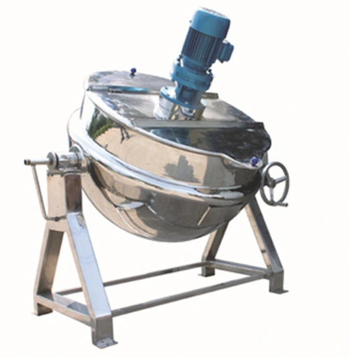 Steam Water Heating Double Jacketed Wall Cooking Kettle with Scraper