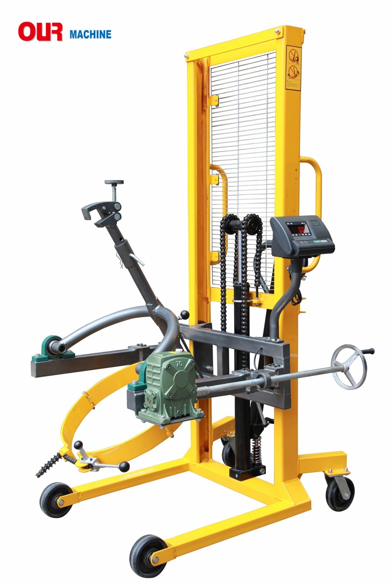 450kg Manual Hydraulic Drum Lifter Drum Handler with Weighting Scale