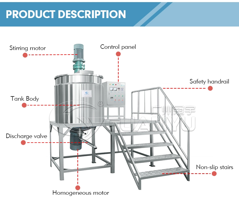 High Quality Electric Heating Mixing Tank Liquid Mixer Tank Conditioner Agitator Vessel Liquid Soap Making Machine