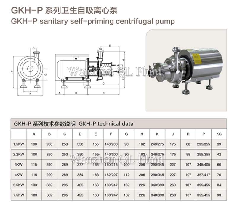 SS304/SS316L Stainless Steel Sanitary Food Grade Pressure Pump