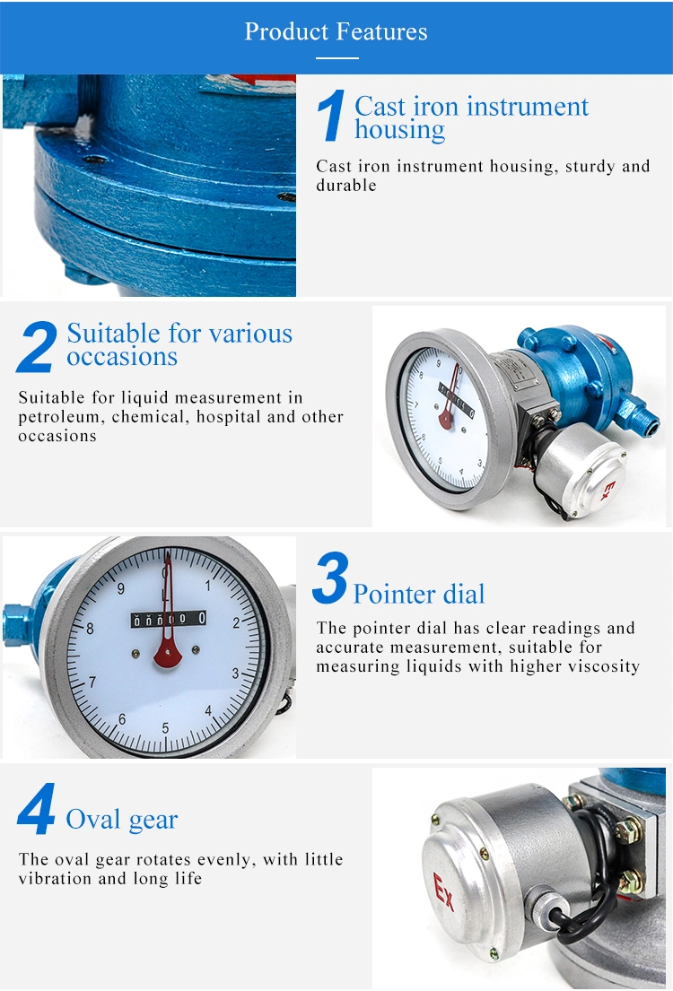 Oval Gear Flow Meter Oil Stainless Steel Oval Gear Flow Meter for Oil Fuel Diesel