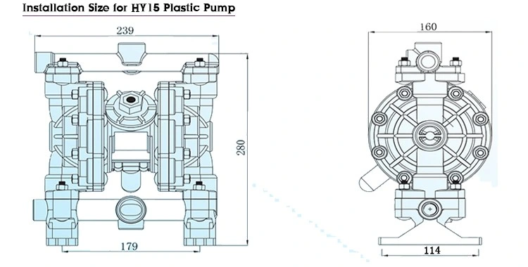 Chemical Acid PP Pneumatic Diaphragm Pump with Santoprene Diaphragm