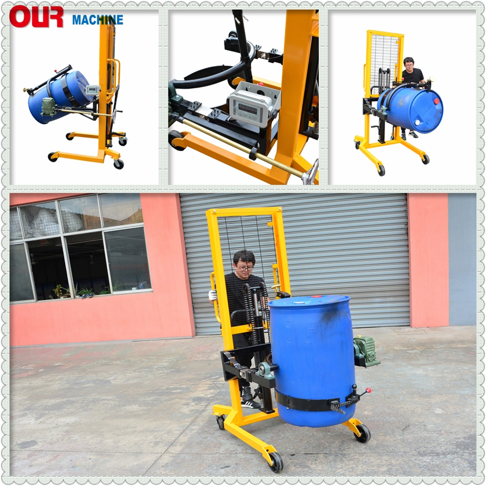 450kg Manual Hydraulic Drum Lifter Drum Handler with Weighting Scale