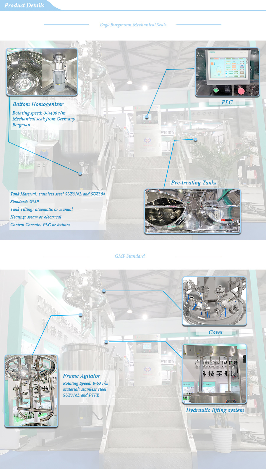 Vacuum Emulsifying Mixer Blending Mixer Emulsifier High Shear Mixer