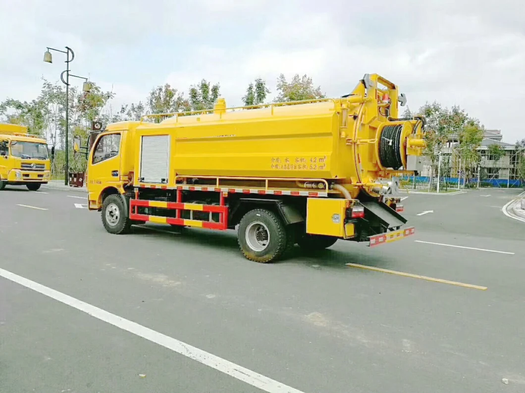 Vacuum Tank Combined Sewer Jetting Truck 5.5cbm Vacuum Sewage Tank 2.5cbm Jetting Water Tank