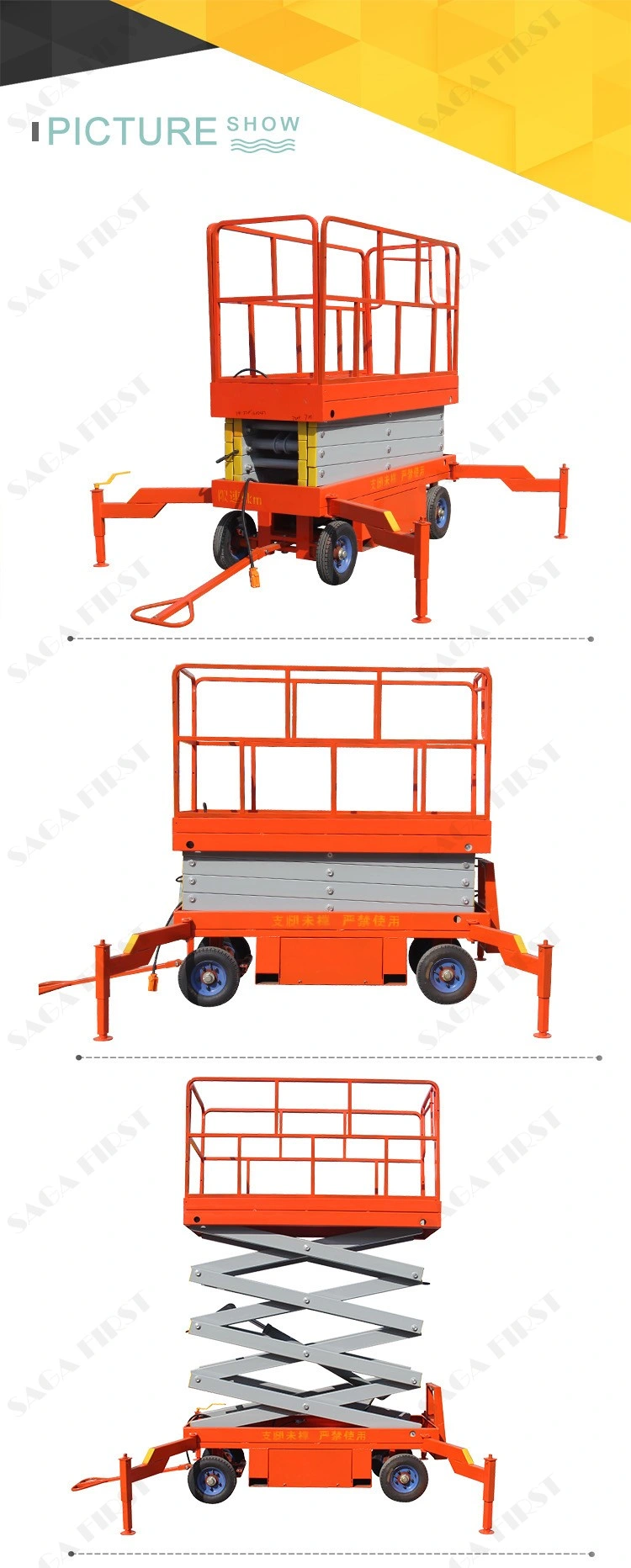 500kg Capacity Electric Hydraulic Mobile Scissor Lift