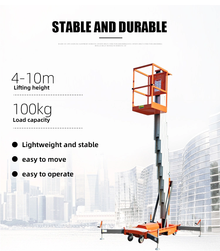 10m Electric Hydraulic Lifter Mobile Mast Lift