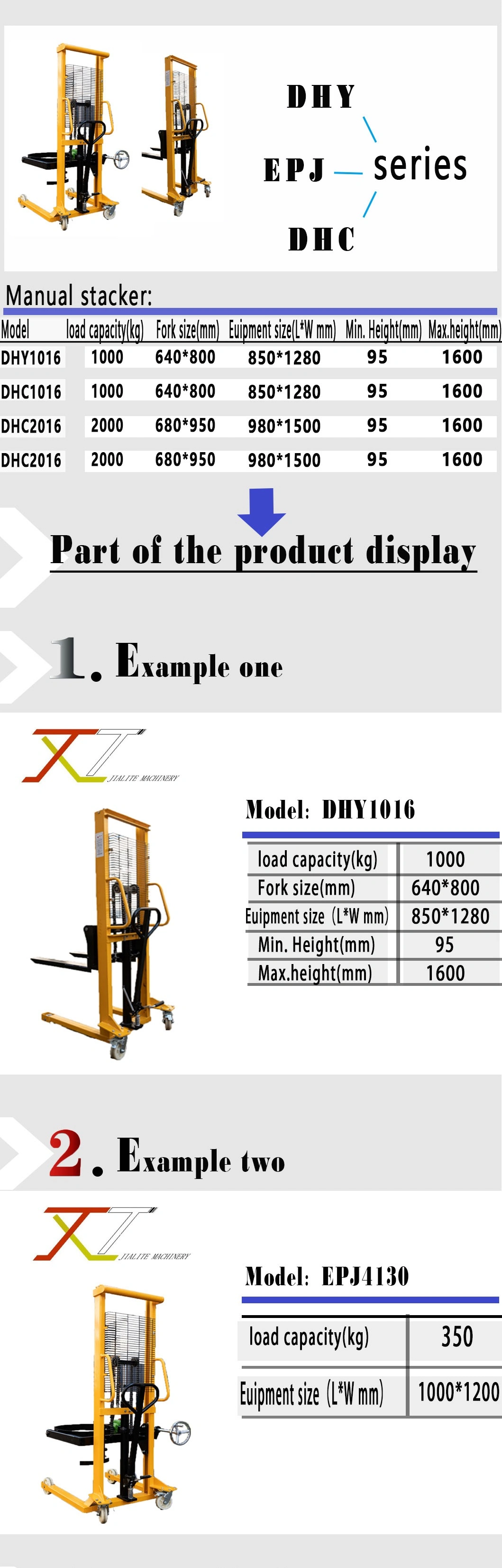 350kg Hydraulic Oil Drum Lifter Hydraulic Forklift Drum Lifter Stacker with ISO9001