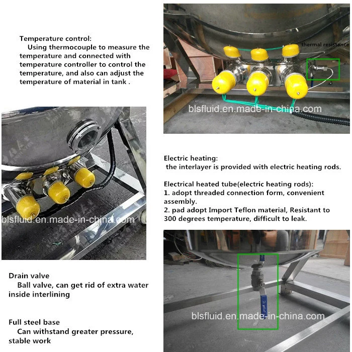 Steam / Electrical Jacketed Kettle/Jacketed Boiler/ Jacketed Vessel