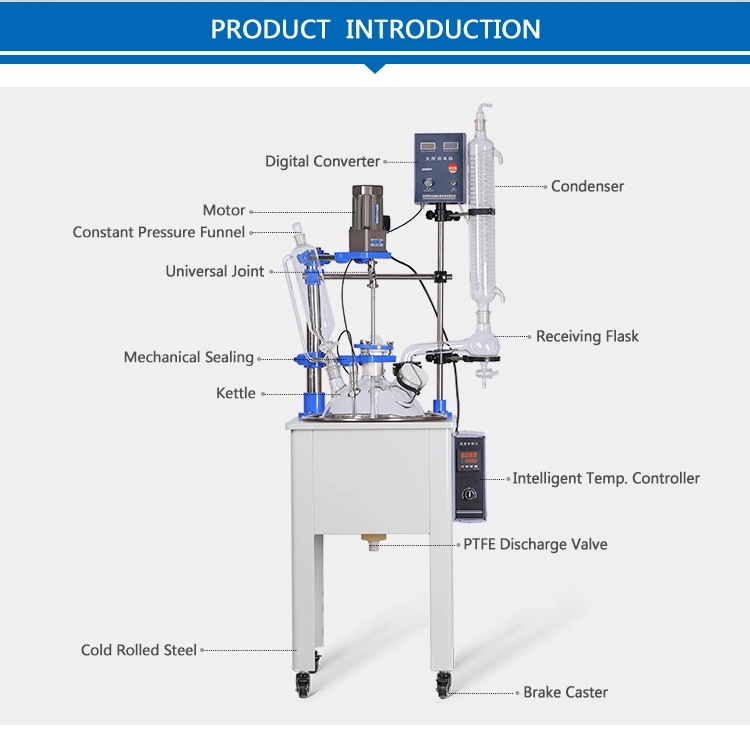 20L Single-Layer Glass Continuous Stirred Tank Reactor