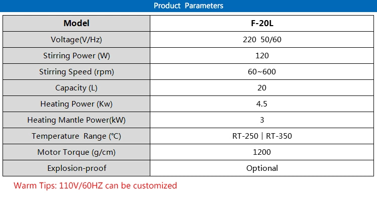 20L Single-Layer Glass Continuous Stirred Tank Reactor