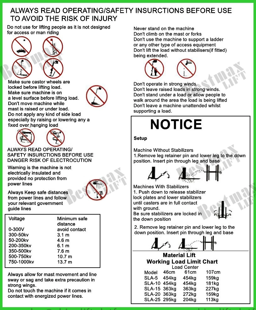 Indoor Mini Mobile Manual Material Lift