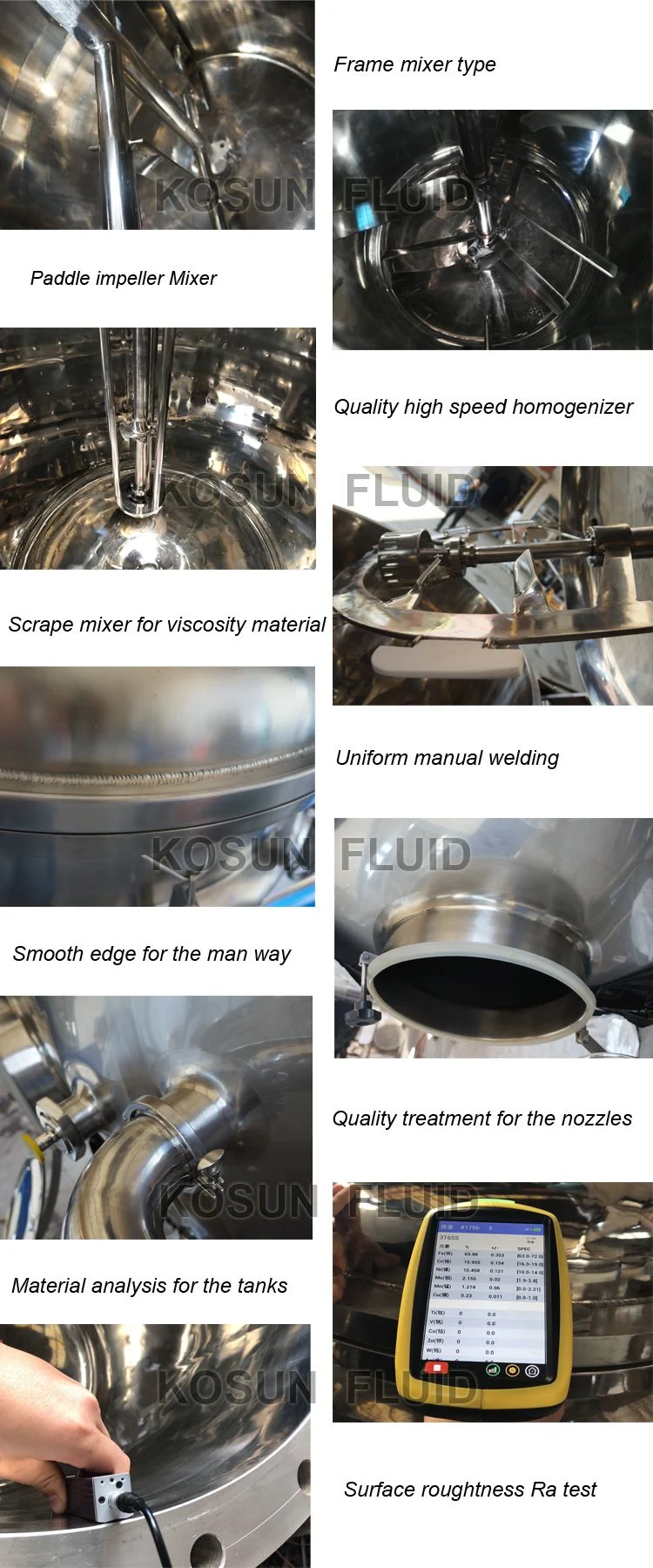 Stainless Steel Jacket Electric Heating Mixing Tank