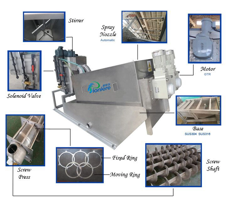 Automatic Pump Feeding Sludge Dewatering Screw Press Machine