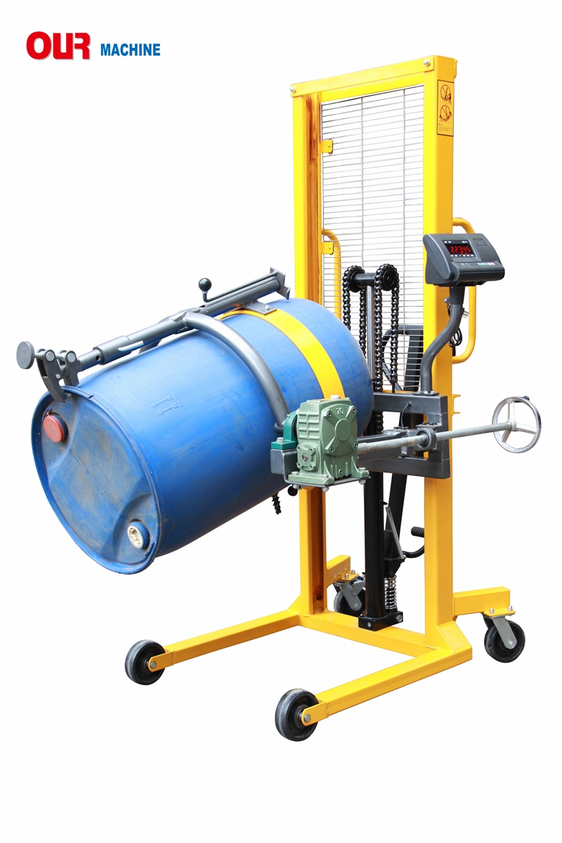 450kg Manual Hydraulic Drum Lifter Drum Handler with Weighting Scale