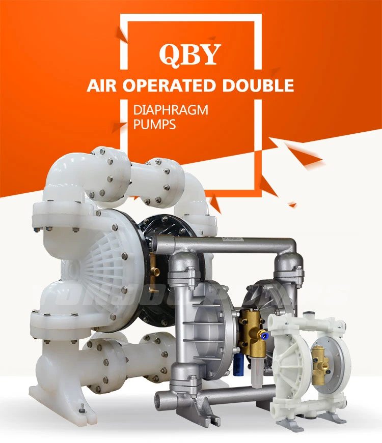 Qby10-15 Pneumatic Diaphragm Pump PTFE Lined Wite Diaphragm