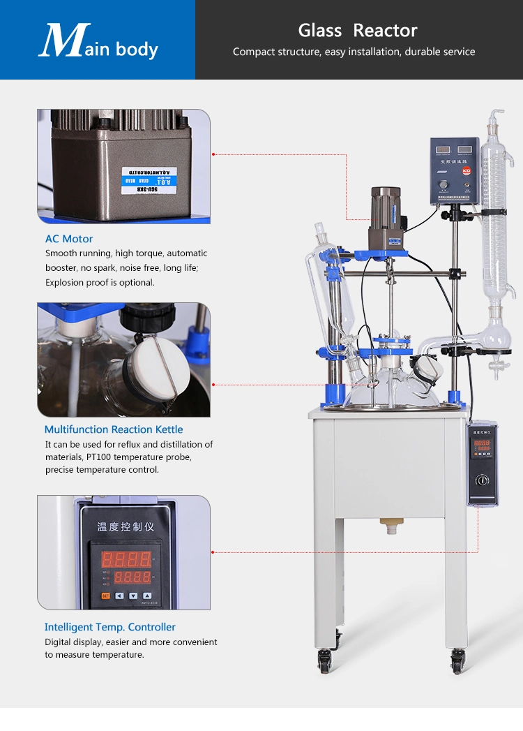 20L Single-Layer Glass Continuous Stirred Tank Reactor