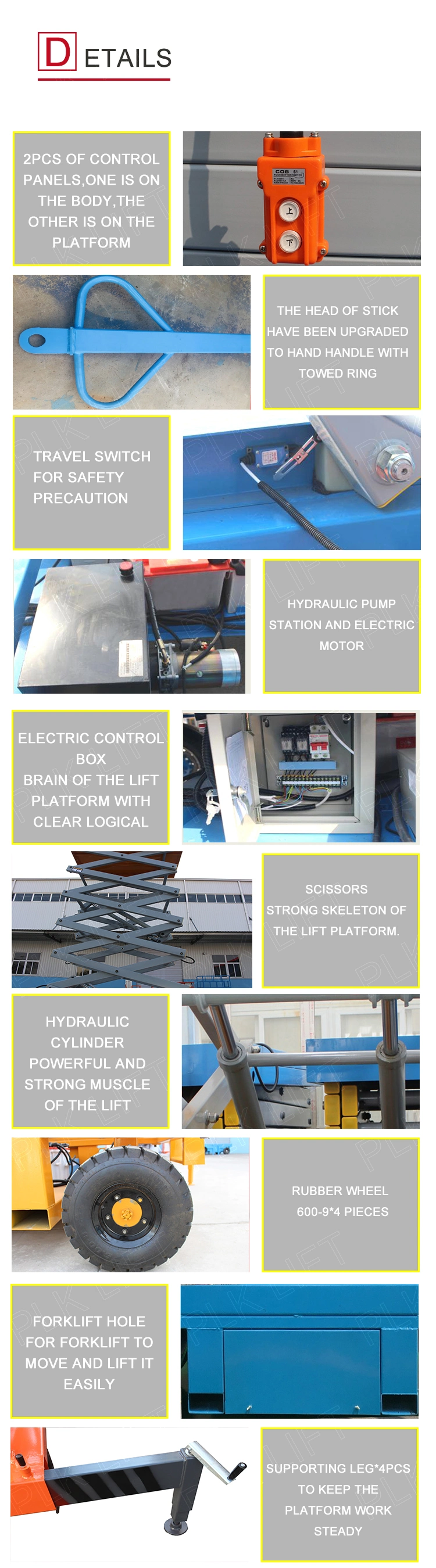 Mobile Hydraulic Working Platform Semi Electric Scissor Lifter