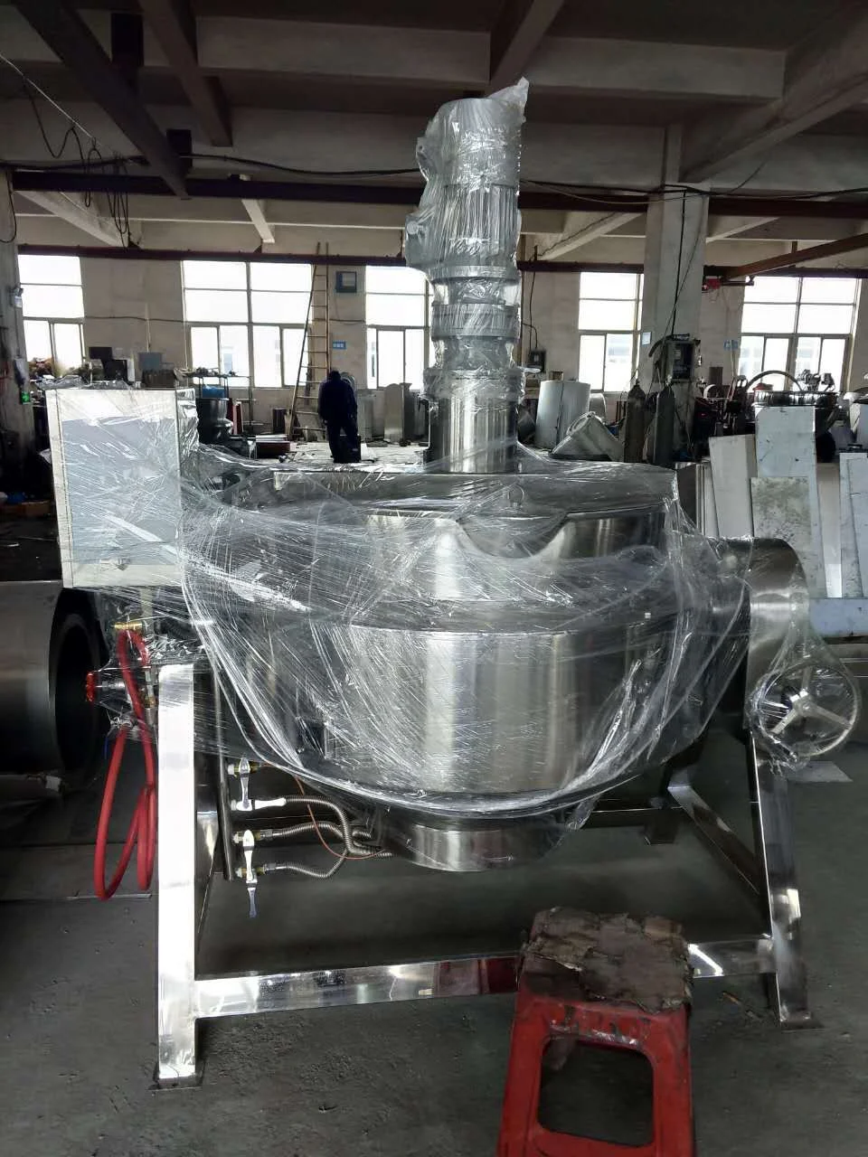 Heating Jacketed Steam Cooking Gas Kettle 200L 500L 1000L