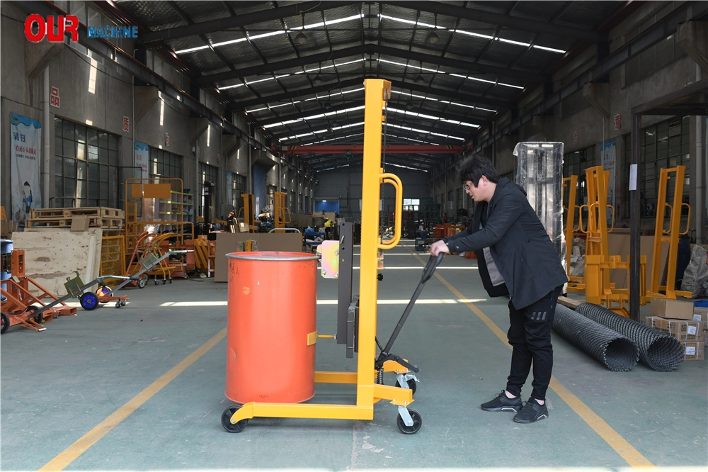 Mini Manual Stacker Lifting Equipment Hydraulic Hand Oil Drum Grab Lifter