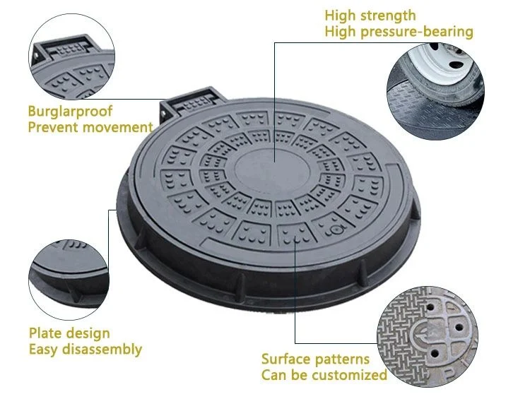 Drainage/Sanitary/Sewer Heavy Duty Round/Square Ductile Iron Manhole Cover with Frame