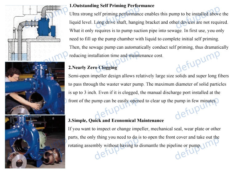 Diesel Engine Driven Self Priming Centrifugal Sewage Water Pump/Oil Transfer Pump/Slurry Pump