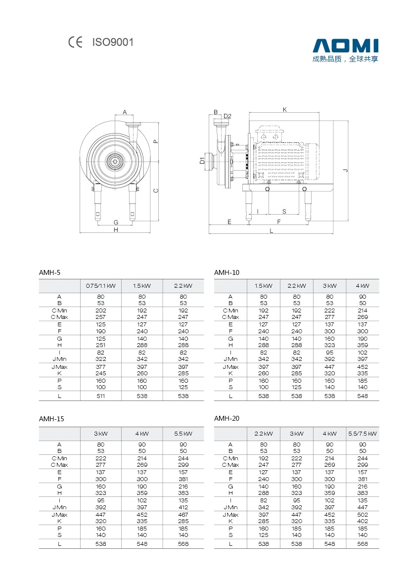 Food Grade SS304 and SS316L Stainless Steel Sanitary Centrifugal Beer Pump for Beverage