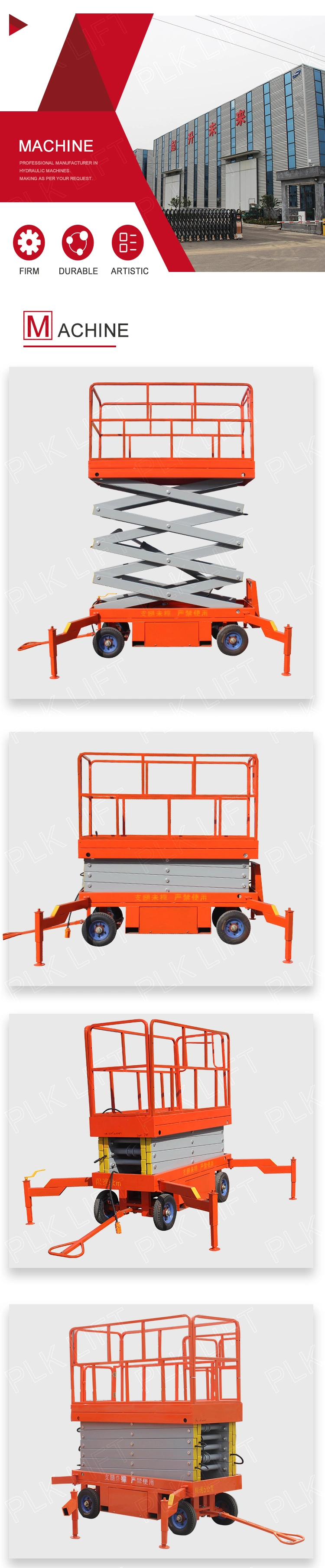 Mobile Hydraulic Working Platform Semi Electric Scissor Lifter