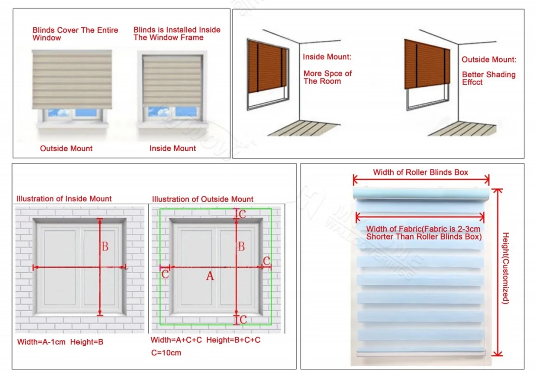 Double Layer Day and Night Indoor Shade Window Manual Zebra Blinds Shade Dual Roller Blinds