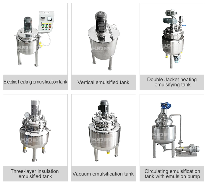 Sanitary Cosmetic Emulsion Vacuum Mixer Tank Liquid Detergent Making Machine