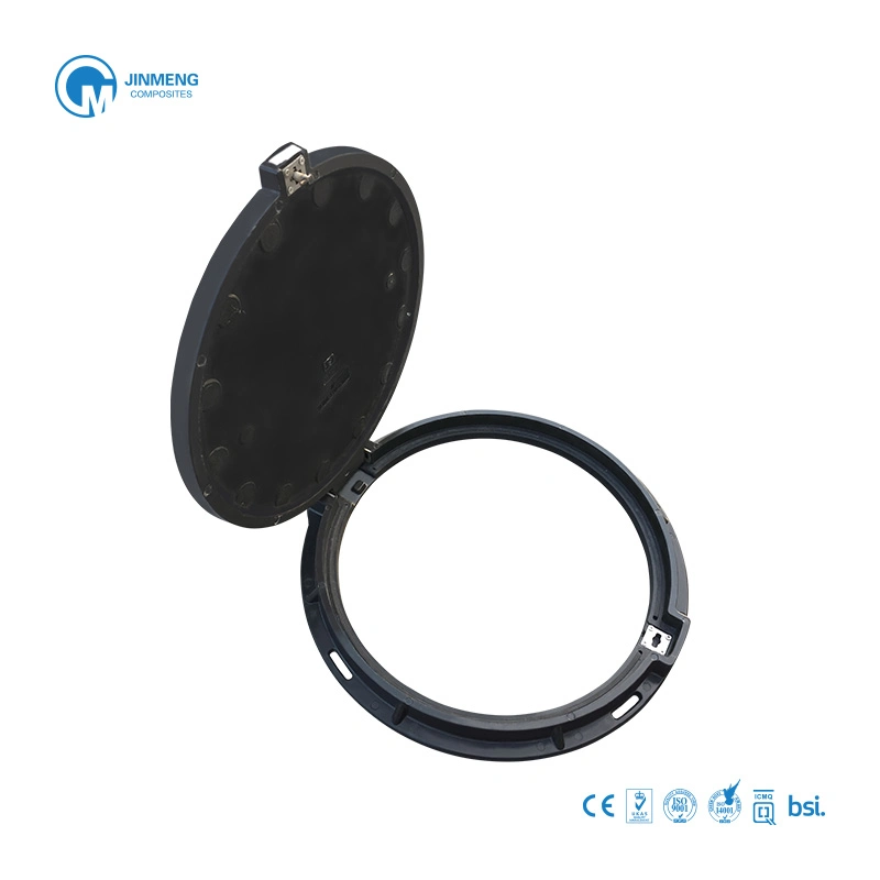 Anti-Corrosion Anti-Theft Sheet Plastic Moulded Round Manhole Cover with L Lock