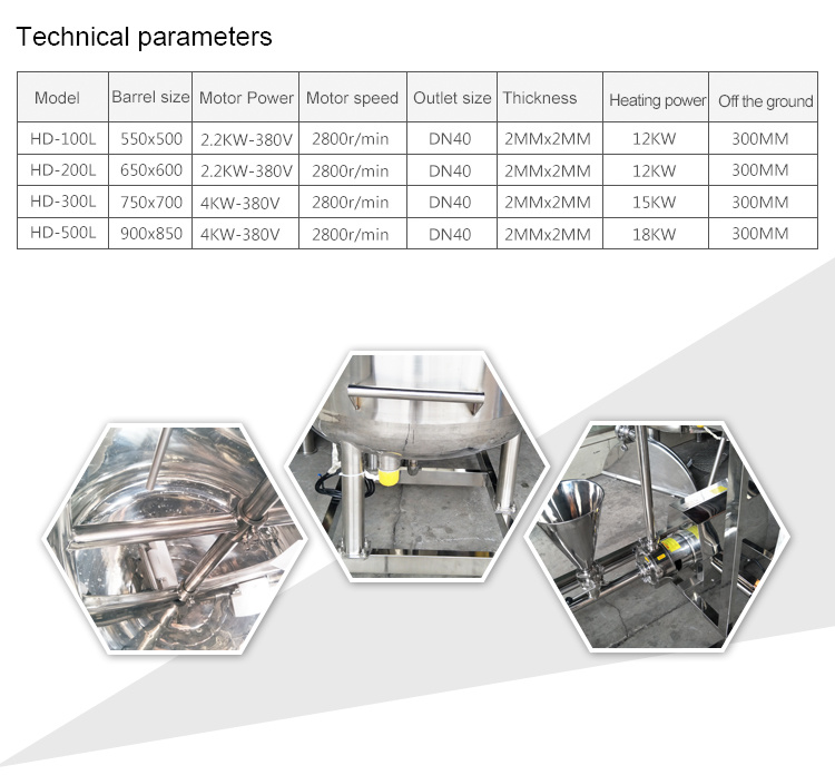 Mixing Tank with Emuslfiying High Shear Pump for Cosmetics